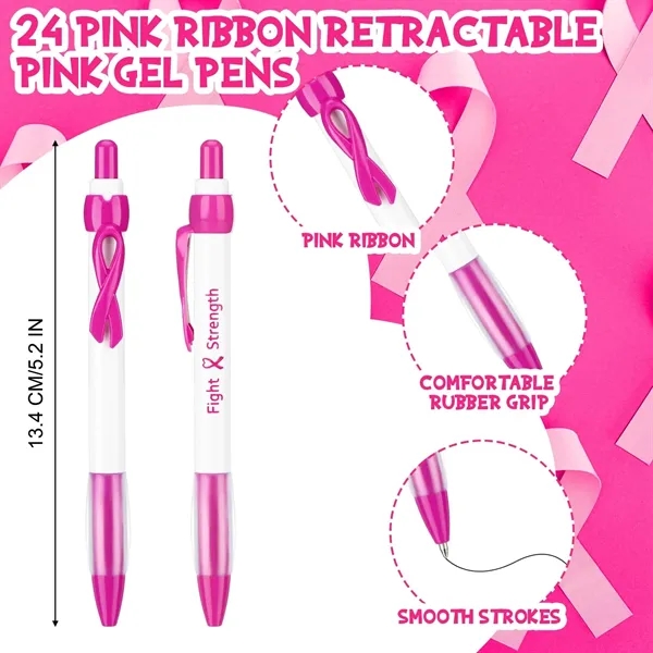 Breast Cancer Awareness Ribbon Retractable Ballpoint Pen - Breast Cancer Awareness Ribbon Retractable Ballpoint Pen - Image 3 of 3