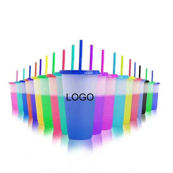 Custom Color Changing Straw Cup - Promotional Drinkware - Custom Color Changing Straw Cup - Promotional Drinkware - Image 3 of 3