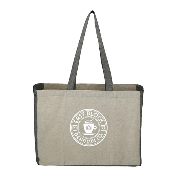 Recycled Cotton Contrast Side Shopper Tote - Recycled Cotton Contrast Side Shopper Tote - Image 0 of 5