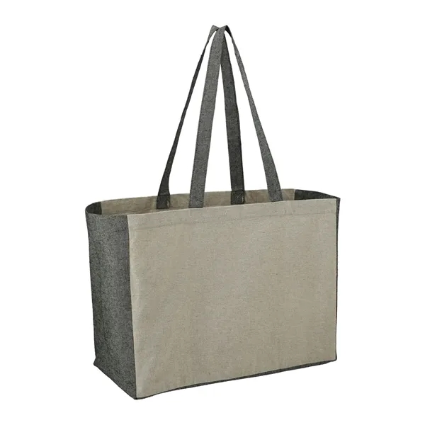 Recycled Cotton Contrast Side Shopper Tote - Recycled Cotton Contrast Side Shopper Tote - Image 1 of 5