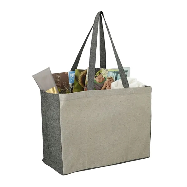 Recycled Cotton Contrast Side Shopper Tote - Recycled Cotton Contrast Side Shopper Tote - Image 2 of 5