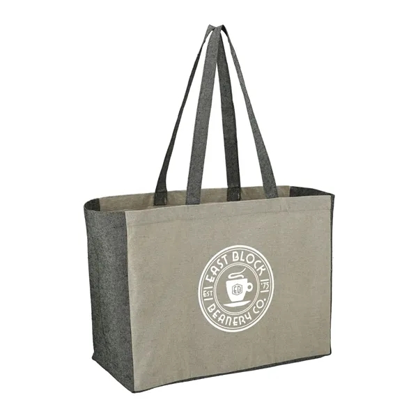 Recycled Cotton Contrast Side Shopper Tote - Recycled Cotton Contrast Side Shopper Tote - Image 3 of 5