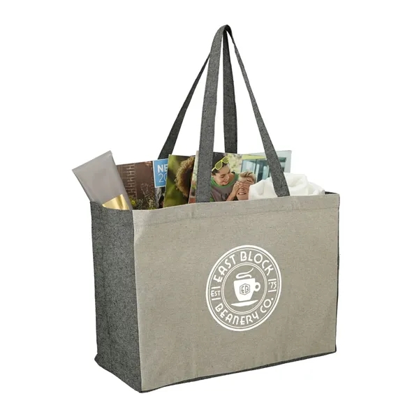 Recycled Cotton Contrast Side Shopper Tote - Recycled Cotton Contrast Side Shopper Tote - Image 4 of 5