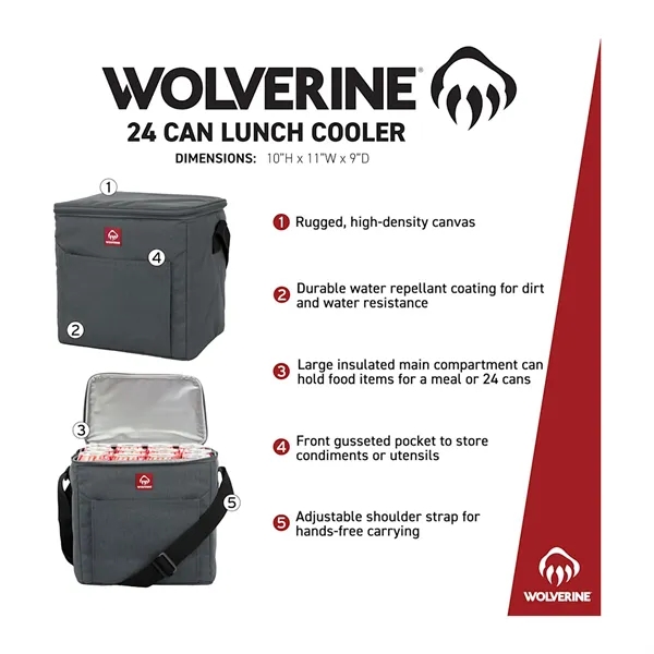 Wolverine 24 Can Lunch Cooler - Wolverine 24 Can Lunch Cooler - Image 6 of 12