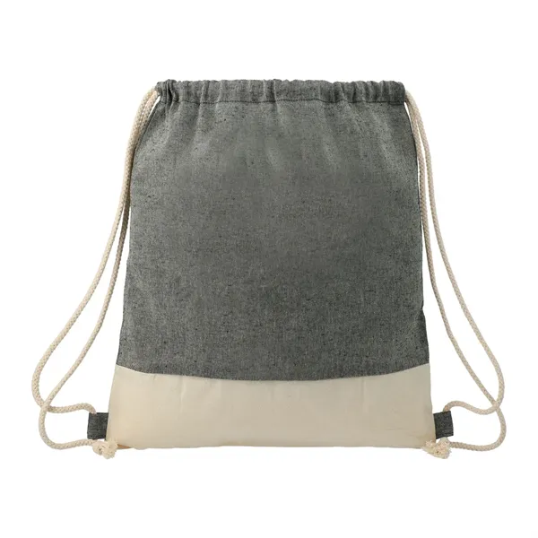 Split Recycled Cotton Drawstring Bag - Split Recycled Cotton Drawstring Bag - Image 0 of 2