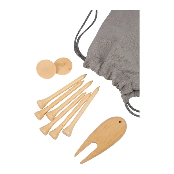 Bamboo Golf Tee Set with Recycled Pouch - Bamboo Golf Tee Set with Recycled Pouch - Image 1 of 9