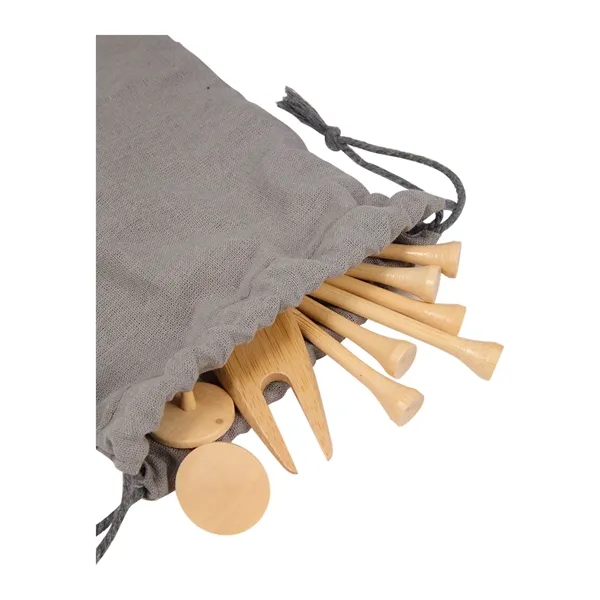 Bamboo Golf Tee Set with Recycled Pouch - Bamboo Golf Tee Set with Recycled Pouch - Image 2 of 9