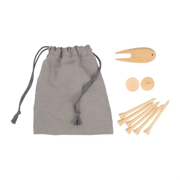 Bamboo Golf Tee Set with Recycled Pouch - Bamboo Golf Tee Set with Recycled Pouch - Image 4 of 9