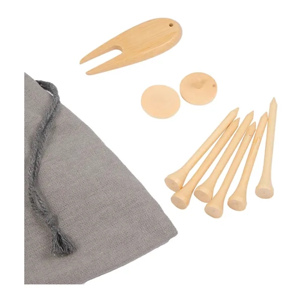 Bamboo Golf Tee Set with Recycled Pouch - Bamboo Golf Tee Set with Recycled Pouch - Image 5 of 9