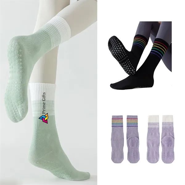 Personalized Anti Slip Mid Tube Pilates Grips Yoga Socks - Personalized Anti Slip Mid Tube Pilates Grips Yoga Socks - Image 0 of 2