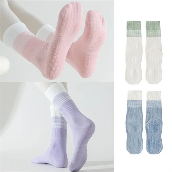 Personalized Anti Slip Mid Tube Pilates Grips Yoga Socks - Personalized Anti Slip Mid Tube Pilates Grips Yoga Socks - Image 2 of 2