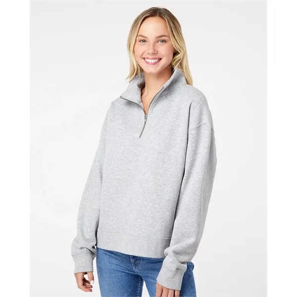 MV Sport Women's Sueded Fleece Quarter-Zip Sweatshirt - MV Sport Women's Sueded Fleece Quarter-Zip Sweatshirt - Image 0 of 8