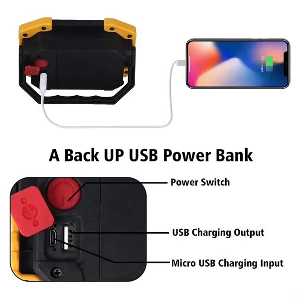 30W Portable  Rechargeable LED Work Light with phone charge - 30W Portable  Rechargeable LED Work Light with phone charge - Image 1 of 4