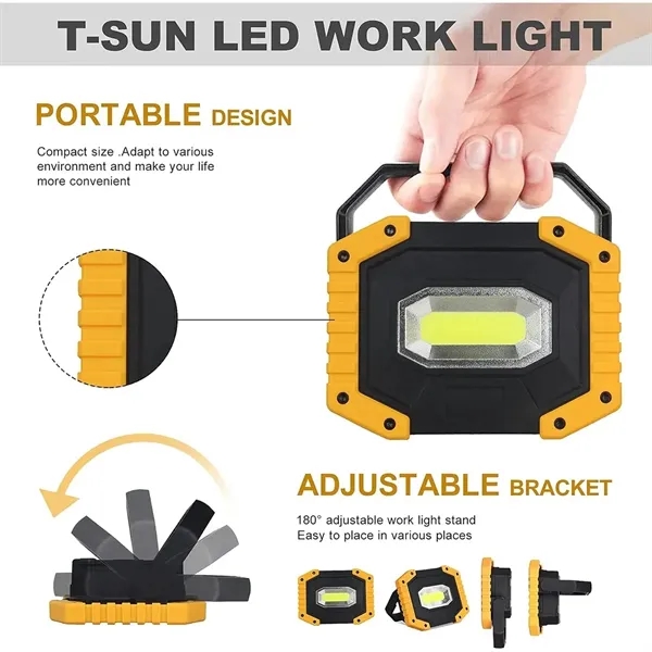 30W Portable  Rechargeable LED Work Light with phone charge - 30W Portable  Rechargeable LED Work Light with phone charge - Image 2 of 4