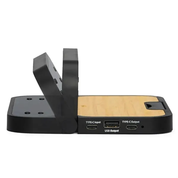 Bamboo 2-in-1 Wireless Charging Pad with Digital Clock - Bamboo 2-in-1 Wireless Charging Pad with Digital Clock - Image 3 of 6