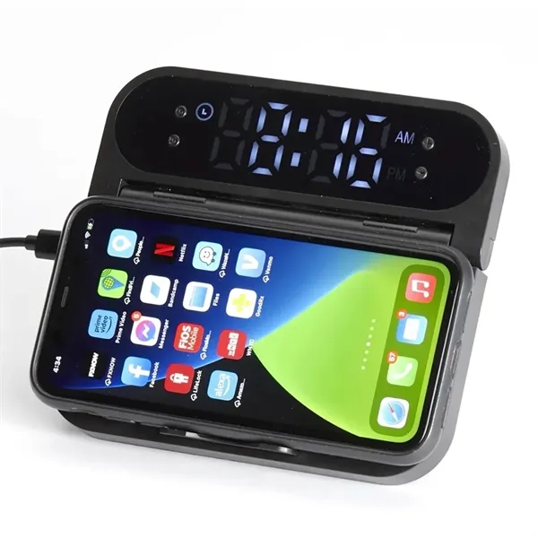 Bamboo 2-in-1 Wireless Charging Pad with Digital Clock - Bamboo 2-in-1 Wireless Charging Pad with Digital Clock - Image 6 of 6