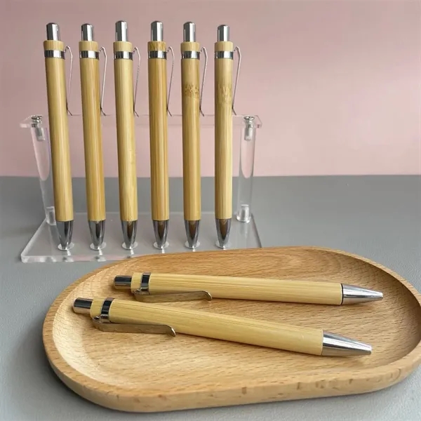 Custom Luxury Bamboo Ballpoint Pen - Custom Luxury Bamboo Ballpoint Pen - Image 3 of 4