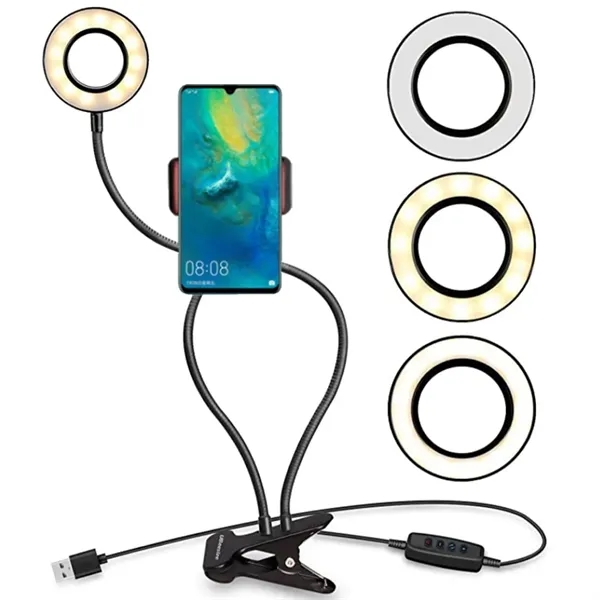 Adjustable 360 Rotating LED Ring Light With Phone Holder - Adjustable 360 Rotating LED Ring Light With Phone Holder - Image 0 of 3