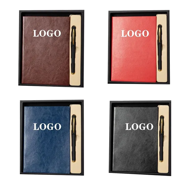 A5 Leather Notebook Pen Gift Set - A5 Leather Notebook Pen Gift Set - Image 0 of 2