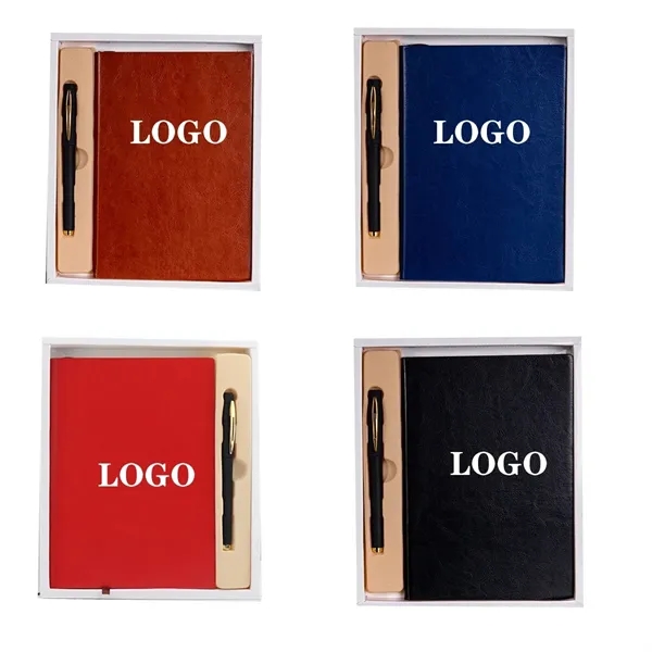 A5 Leather Notebook Pen Gift Set - A5 Leather Notebook Pen Gift Set - Image 2 of 2