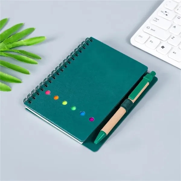 Pocket Spiral Notebook with Sticky Notes&Pen - Pocket Spiral Notebook with Sticky Notes&Pen - Image 3 of 5