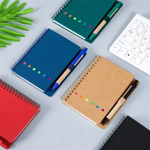 Pocket Spiral Notebook with Sticky Notes&Pen - Pocket Spiral Notebook with Sticky Notes&Pen - Image 5 of 5