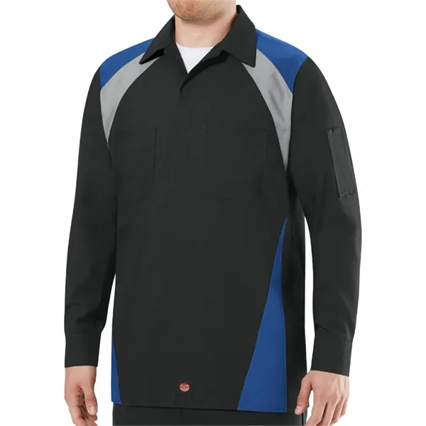 Red Kap Men's Tall Long Sleeve Tri-Color Shop Shirt - Red Kap Men's Tall Long Sleeve Tri-Color Shop Shirt - Image 0 of 6