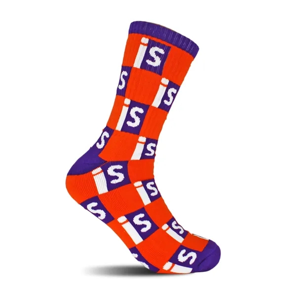 Custom Athletic Crew Socks - Luxury Combed Cotton - Custom Athletic Crew Socks - Luxury Combed Cotton - Image 0 of 5