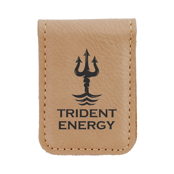 Light Brown Leatherette Money Clip - Light Brown Leatherette Money Clip - Image 0 of 1