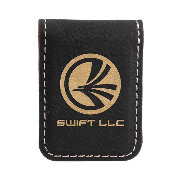 Black & Gold Leatherette Money Clip - Black & Gold Leatherette Money Clip - Image 0 of 1