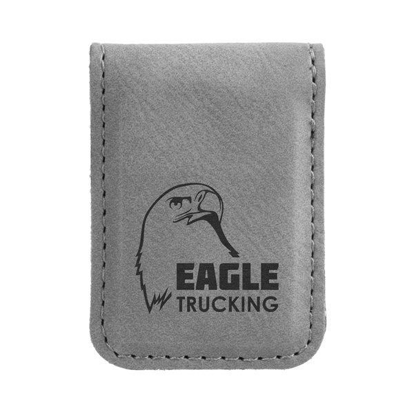 Gray Leatherette Money Clip - Gray Leatherette Money Clip - Image 0 of 1
