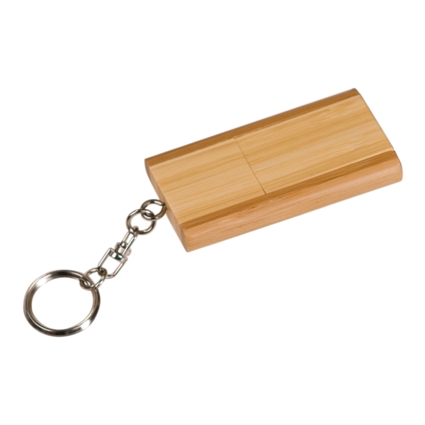 8GB 2-Tone Bamboo Flip Style USB Flash Drive with Keychain - 8GB 2-Tone Bamboo Flip Style USB Flash Drive with Keychain - Image 1 of 1