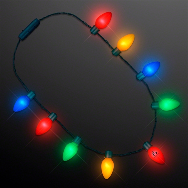 9 Lights Christmas Bulb Necklace - 9 Lights Christmas Bulb Necklace - Image 1 of 3