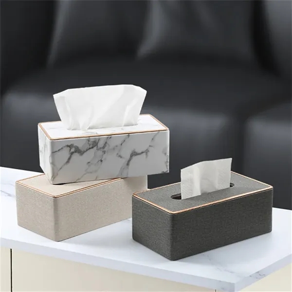 Fashion Leather Tissue Box Rectangular Napkin Holder - Fashion Leather Tissue Box Rectangular Napkin Holder - Image 1 of 5