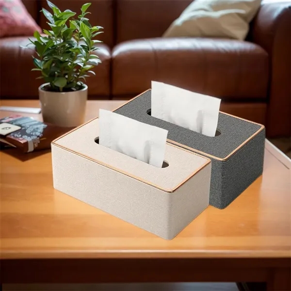 Fashion Leather Tissue Box Rectangular Napkin Holder - Fashion Leather Tissue Box Rectangular Napkin Holder - Image 2 of 5