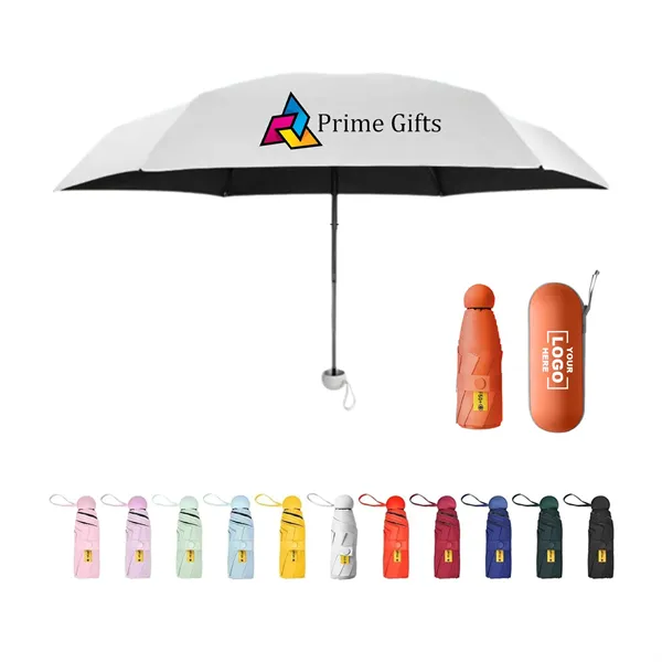 Mini Windproof Sun & Rain Pocket Umbrella With Case - Mini Windproof Sun & Rain Pocket Umbrella With Case - Image 0 of 5