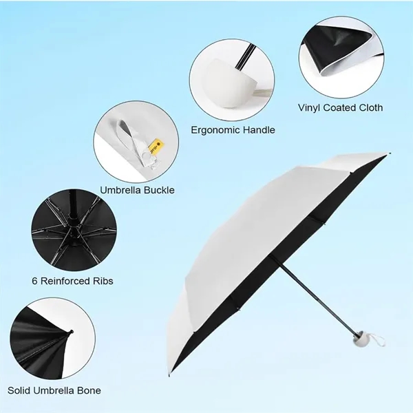 Mini Windproof Sun & Rain Pocket Umbrella With Case - Mini Windproof Sun & Rain Pocket Umbrella With Case - Image 2 of 5