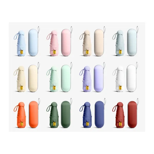 Mini Windproof Sun & Rain Pocket Umbrella With Case - Mini Windproof Sun & Rain Pocket Umbrella With Case - Image 5 of 5