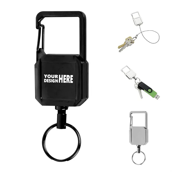 Badge Reel Keychain with Carabiner - Badge Reel Keychain with Carabiner - Image 0 of 3