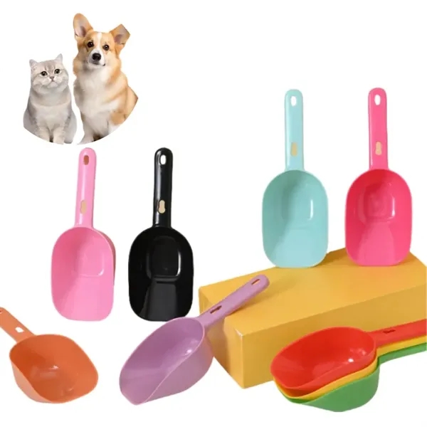 Colorful Plastic Pet Food Scoop With Hanging Handle - Colorful Plastic Pet Food Scoop With Hanging Handle - Image 0 of 2