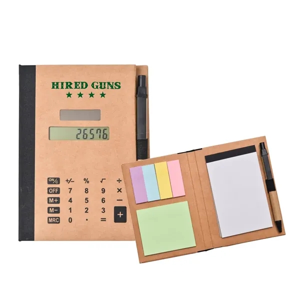 Recycled Solar Calculator with pen, notepad and flags - Recycled Solar Calculator with pen, notepad and flags - Image 1 of 4