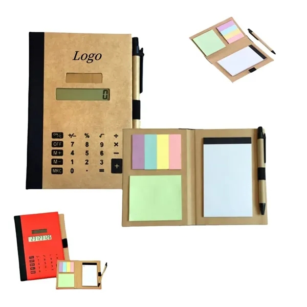 Recycled Solar Calculator with pen, notepad and flags - Recycled Solar Calculator with pen, notepad and flags - Image 0 of 4
