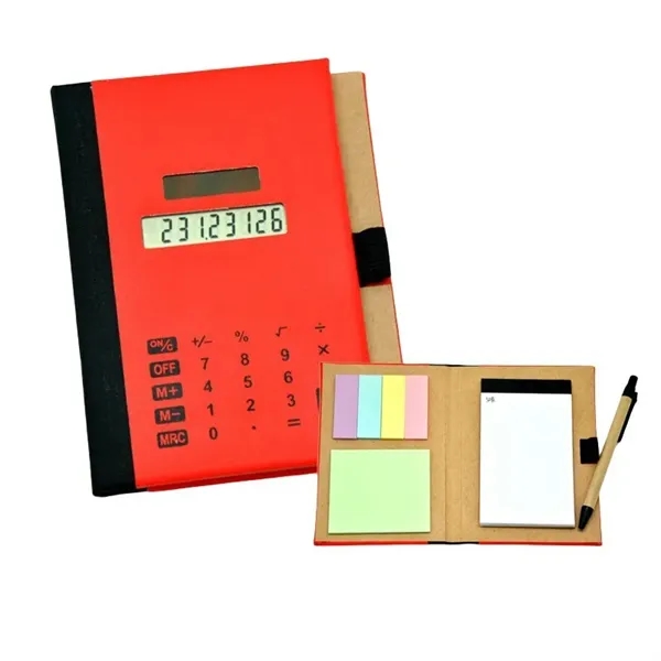 Recycled Solar Calculator with pen, notepad and flags - Recycled Solar Calculator with pen, notepad and flags - Image 3 of 4