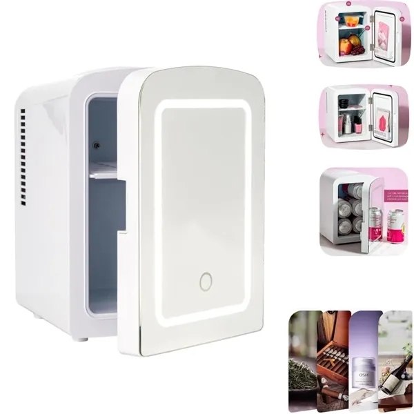 4L Thermoelectric Mini Fridge with LED Mirror - 4L Thermoelectric Mini Fridge with LED Mirror - Image 0 of 10