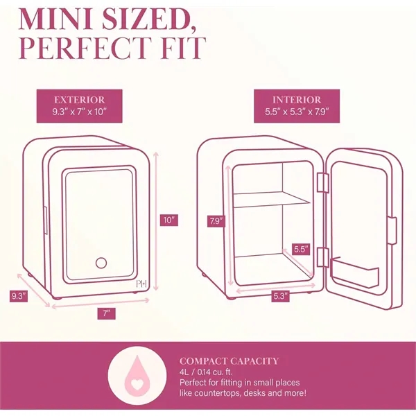 4L Thermoelectric Mini Fridge with LED Mirror - 4L Thermoelectric Mini Fridge with LED Mirror - Image 5 of 10