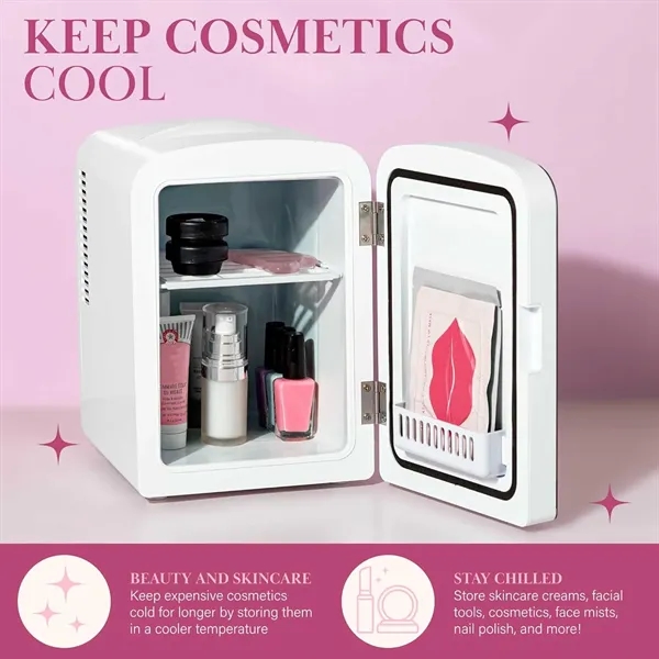 4L Thermoelectric Mini Fridge with LED Mirror - 4L Thermoelectric Mini Fridge with LED Mirror - Image 7 of 10