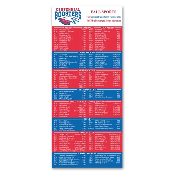 Schedule Magnet 3-1/2 x 8 - Schedule Magnet 3-1/2 x 8 - Image 0 of 1