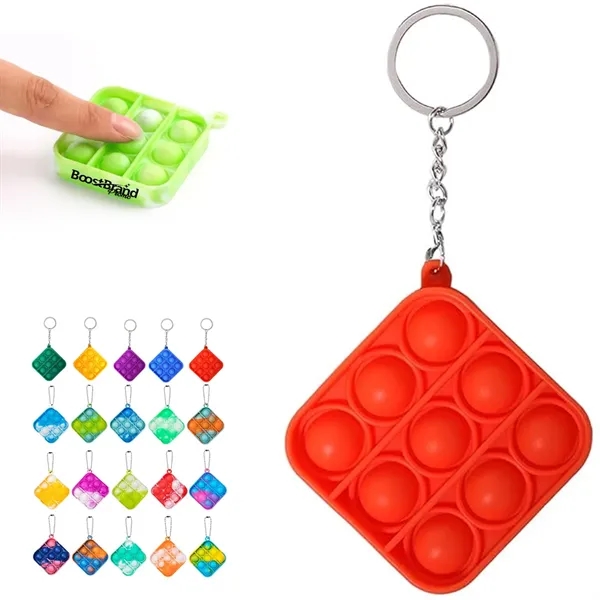 Mini Silicone Pop Fidget Toy Keychain - Mini Silicone Pop Fidget Toy Keychain - Image 0 of 6