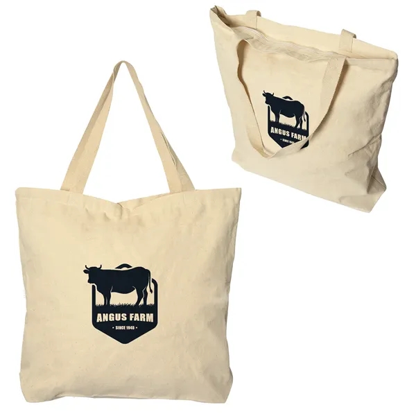 Vineu Cotton Tote With Zipper - Vineu Cotton Tote With Zipper - Image 2 of 2