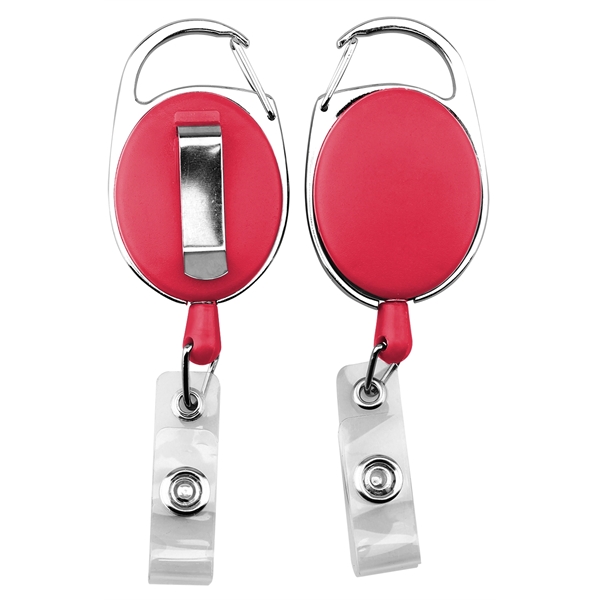 Oval shape retractable badge holder with clip - Oval shape retractable badge holder with clip - Image 6 of 7